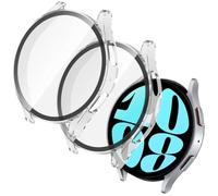 OFFCUP 2 Pezzi Cover con Pellicola Protettiva per Samsung Galaxy Watch 6 40mm, Copertura Completa Custodia Complessiva Rigida HD Clear Pellicola Protettiva Temperato Film
