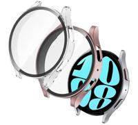 OFFCUP 2 Pezzi Cover con Pellicola Protettiva per Samsung Galaxy Watch 6 40mm, Copertura Completa Custodia Complessiva Rigida HD Clear Pellicola Protettiva Temperato Film