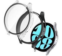 OFFCUP 2 Pezzi Cover con Pellicola Protettiva per Samsung Galaxy Watch 6 40mm, Copertura Completa Custodia Complessiva Rigida HD Clear Pellicola Protettiva Temperato Film