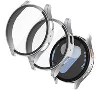 OFFCUP 2 Pezzi Cover con Pellicola Protettiva per Samsung Galaxy Watch 7 44mm, Copertura Completa Custodia Complessiva Rigida HD Clear Pellicola Protettiva Temperato Film