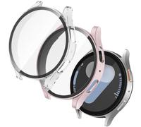 OFFCUP 2 Pezzi Cover con Pellicola Protettiva per Samsung Galaxy Watch 7 44mm, Copertura Completa Custodia Complessiva Rigida HD Clear Pellicola Protettiva Temperato Film