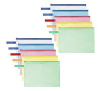 OFFCUP Borse di File B5, 10 Pezzi Sacchetto di Zip Impermeabile, Mesh Sacchetto del Documento, Sacchetto Di Documenti Portatile, Busta Plastica per Uffici Cosmetici Forniture Accessori da Viaggio