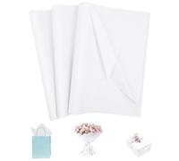 OFFCUP Carta Velina, 35 Fogli di Carta Velina Colorata, 70 * 50CM Carta Velina da Imballaggio, Per Pompon, Fai da Te e Hobby Creativi, Confezioni Regalo Riempitivi per Scatole (Bianco)