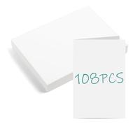 OFFCUP Cartoline Vuote, 108 pezzi A6 Cartoncini Bianchi, 15 x 10cm Carta Vuota Cartoncino Offset per Disegnare Scrivere Stampare Biglietti Auguri Fai da te (Piegare a Metà)