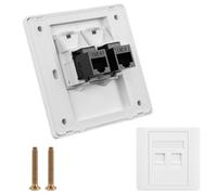 OFFCUP CAT 6 Universale Presa di Rete 2 Porta LAN RJ45 STP Schermato Gigabit Ethernet Rete Modulo Keystone Superficie o a Incasso per Casa Ufficio