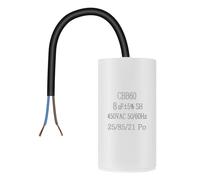 OFFCUP CBB60 Condensatore di Avviamento 8μF, 450VAC Condensatore Motore Elettrico, 50/60Hz Universale con Bandiere e Vite di Fissaggio per Pompe, Compressori, Lavatrici, Macchine ad Aria