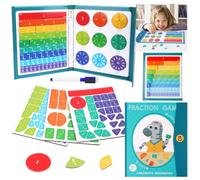 OFFCUP Conteggio e Matematica Fraction Puzzle Board, Frazione di Piastrelle e Cerchi Magnetici, Piastrelle di Frazioni Magnetica (Stile Zebrato)