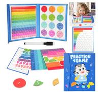 OFFCUP Conteggio e Matematica Fraction Puzzle Board, Frazione di Piastrelle e Cerchi Magnetici, Piastrelle di Frazioni Magnetica, Adatto all'istruzione (Cucciolo di Zebra)