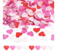 OFFCUP Coriandoli a Forma Di Cuore Biodegradabili, 50G Romantici Coriandoli Cuore per Matrimonio, San Valentino, Natale, Anniversario, Compleanno Carta Decorazione Da Tavolo(Rosa rossastro e bianco)