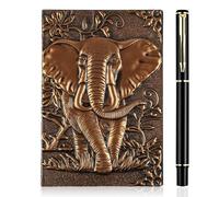 OFFCUP Diario in Pelle Vintage con Penna, Taccuino in Pelle con 3D Drago 200 Pagine Diario di Viaggio DND Motivazionale Idee Regalo Collega Natale Festa per Uomini e Donne, A6 18,5 x 13 cm