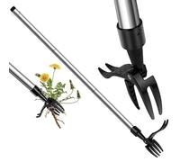 OFFCUP Estrattore di Erbacce Staccabile, Estirpatore Erbacce Manuale, Estrattore per Erbacce con 4 Artigli e Pedale in Acciaio, Strumento per La Rimozione Delle Radici di Erbacce per Giardino