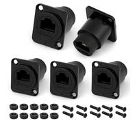 OFFCUP Modulo Tipo D Presa RJ45, 5 pezzi Modulo passante fisso, CAT6 / CAT5E / CAT5 RJ45 Rete Porta Presa per Montaggio a Pannello Adatto per desktop, computer, TV box, tablet