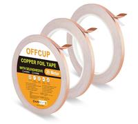 OFFCUP Nastro di rame contro lumache, 3 pezzi, 6 mm × 20 m, nastro di rame autoadesivo, protezione lumache, in rame, per fai da te
