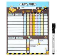 OFFCUP OFFCUPTabella delle Ricompense per Bambini, Veicolo di Ingegneria Magnetico, Faccende Domestiche Cancellabili, Adatto a Famiglie e Bambini (25.4cm*20.3 cm)