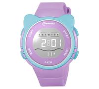 OFFCUP Orologio Digitale per Bambini, Orologio da Polso per Ragazzi e Ragazze, Orologio Sportivo a Cartoni Orecchie da Gatto Impermeabile, Orologio Bambina con Sveglia Data Cronometro LED -Viola