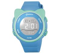 OFFCUP Orologio Digitale per Bambini, Orologio da Polso per Ragazzi e Ragazze, Orologio Sportivo a Cartoni Orecchie da Gatto Impermeabile, Orologio Bambina con Sveglia Data Cronometro LED -Azzurro
