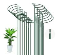 OFFCUP Pali di Supporto per Piante, 12 Pezzi Pali di Supporto per Piante ad Anello, 25 × 40cm Paletto per Piante da Giardino in Metallo, per Piante da Giardino Bordo per Pomodoro,Peonie, Vite, Fiori