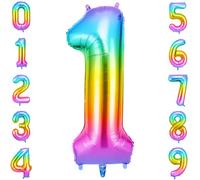 OFFCUP Palloncini Compleanno Colore 101 CM, Palloncino Numero 1, Foil Palloncini Numeri, Giganti Numeri, Decorazioni Festa Compleanno, Gonfiabili Pallone per Anniversario