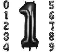 OFFCUP Palloncini Compleanno Nero 101 CM, Palloncino Numero 1, Foil Palloncini Numeri, Giganti Numeri, Decorazioni Festa Compleanno, Gonfiabili Pallone per Anniversario