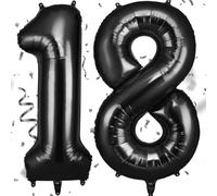 OFFCUP Palloncini Compleanno Nero 101 CM, Palloncino Numero 18/81, Foil Palloncini Numeri, Giganti Palloncini Numeri, Decorazioni Festa Compleanno, Gonfiabili Pallone per Anniversario