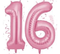 OFFCUP Palloncini Compleanno Rosa 101 CM, Palloncino Numero 16/61, Foil Palloncini Numeri, Giganti Palloncini Numeri, Decorazioni Festa Compleanno, Gonfiabili Pallone per Anniversario