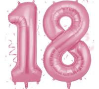 OFFCUP Palloncini Compleanno Rosa 101 CM, Palloncino Numero 18/81, Foil Palloncini Numeri, Giganti Palloncini Numeri, Decorazioni Festa Compleanno, Gonfiabili Pallone per Anniversario