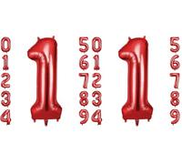 OFFCUP Palloncini Compleanno Rossi 101 CM, Palloncino Numero 1, Foil Palloncini Numeri, Giganti Palloncini Numeri, Decorazioni Festa Compleanno, Gonfiabili Pallone per Anniversario (Confezione da 2)