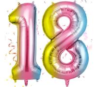 OFFCUP Palloncini Compleanno Sfumatura 101 CM, Palloncino Numero 18/81, Foil Palloncini Numeri, Giganti Palloncini Numeri, Decorazioni Festa Compleanno, Gonfiabili Pallone per Anniversario