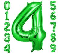OFFCUP Palloncino Numero 4 Verde Gigante 40 Pollici Foil per Compleanno