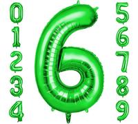 OFFCUP Palloncino Numero 6 Verde Gigante 40 Pollici Foil per Compleanno