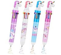 OFFCUP Penne Gel Colorate, 10-in-1 Penne a Sfera Multicolore Retrattili, Retractable Ballpoint Pen Unicorn, Multifunzionale Penna per Ufficio Scuola Forniture Regalo di Studenti Bambini