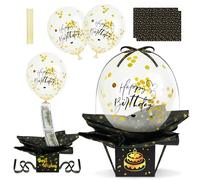 OFFCUP Scatola Regalo Soldi a Sorpresa con Palloncino Confezione Regalo Soldi Creativa Explosion Box Scatola Sorpresa Scatola Porta Soldi per Regalo per Compleanno Matrimonio Battesimo