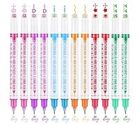 OFFCUP Set Pennarelli Evidenziatori Curve, 12pcs Penne Curve Colorate per Appunti, Evidenziatori a Doppia Punta, per Adulti Adolescenti Appunti Disegni Disegni Album Diario, Album di Ritagli