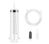 OFFCUP Siringa di Plastica, 150ml Siringhe senza Ago,Siringhe in Plastica Riutilizzabili con Catetere,Siringa Dosatrice per Alimentazione Piccoli Animali Domestici,Pittura Artistica(Non Medico)