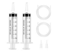 OFFCUP Siringa di Plastica, 2Pcs 60ml Siringhe senza Ago, Siringhe in plastica riutilizzabili, Siringa Dosatrice per Alimentazione Piccoli Animali Domestici, Pittura Artistica, Colla Applicatore