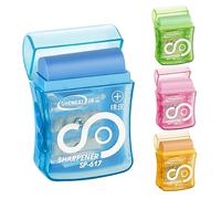 OFFCUP Temperino Con Serbatoio, 4Pcs Temperamatite Ergonomico Con Gomma Per Cancellare, Doppio Foro Per Bambini, Studenti, Scuola, Casa, Ufficio