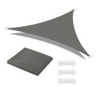 OFFCUP Tenda Parasole, 3 x 3 x 3 M Vela Ombreggiante Impermeabile, Vela de SombraTriangular, Protezione Solare Respirante Anti UV, per Esterno, Giardino, Terrazzo, Balcone, Patio (Gris)