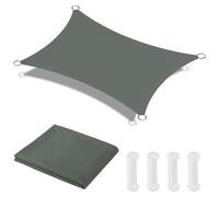 OFFCUP Tenda Parasole, 3 x 4 M Vela Ombreggiante Impermeabile, Vela de SombraTriangular, Protezione Solare Respirante Anti UV, per Esterno, Giardino, Terrazzo, Balcone, Patio (Gris)