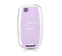 OFFCURVE Custodia Chiavi Auto Guscio Chiave, Cover Chiave Copri Chiavi Telecomando 3 Tasti Adatto per Kia Sportage Rio Sorento Carens Optima Soul Picanto Forte Cerato Ceed Venga Cadenza Carnival K3 K5