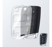 OFFCURVE Custodia Chiavi Trasparente Cover Chiave, Guscio Chiave Copri Chiavi Auto Telecomando per VW Volkswagen Golf 7 Variant Polo Tiguan Seat Leon Cupra Skoda Octavia Superb