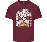 Offensiva Pizza che Mangia Teschio Chef Uomo Cotone T-Shirt
