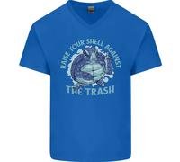 Offensiva Tartaruga Ambiente Climate Change Uomo Scollo A V Cotone T-Shirt