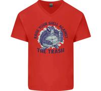 Offensiva Tartaruga Climate Change Ambiente Uomo Scollo A V Cotone T-Shirt