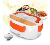offershop Scaldavivande Scalda Vivande Porta Alimenti Cibo Elettrico Elettronico Termico Thermos Lunchbox Lunch Box Portatile 220V capacità 1.05L Cucchiaio Vaschetta Estraibile (Arancione)