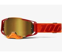 OFFERTA 100% MASCHERA MOTO CROSS ARMEGA LITKIT/LENTE SPECCHIO ORO