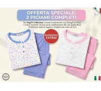 Offerta 2 Pigiami Completi Donna Cotone con Pizzo Angel's Collection S-M-L-XL