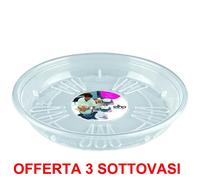 OFFERTA 3 SOTTOVASO TRASPARENTE UNI-SAUCER ROUND 25CM ELHO