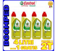 OFFERTA 4 LITRI CASTROL POWER 1 OLIO MISCELA 2 TEMPI MOTO SCOOTER MOTORE 04CS02
