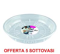 OFFERTA 5 SOTTOVASO TRASPARENTE UNI-SAUCER ROUND 18CM ELHO