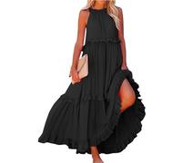 Offerta A Tempo Casa Vestiti Jeans Donna Estivi Abiti Estivi Lunghi Modelli Country Milkmaid Fashion Estiva Estate Elegante Curvy Abbigliamento Vestito Donna Elegante Curvy Nero XL